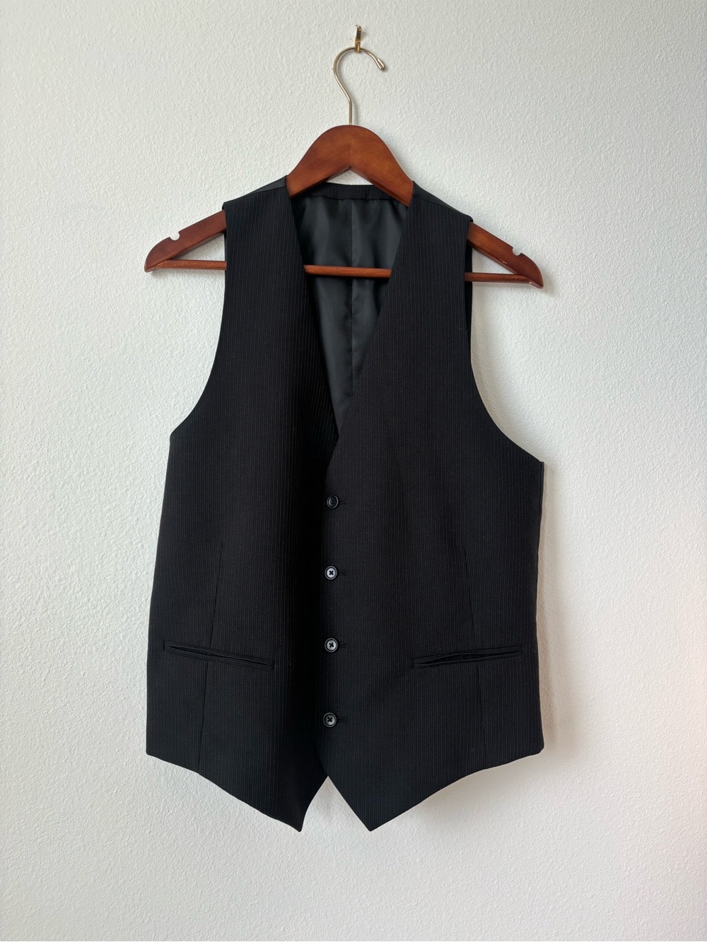 Men's Classic Black Dress Vest - Tailored Formal Waistcoat